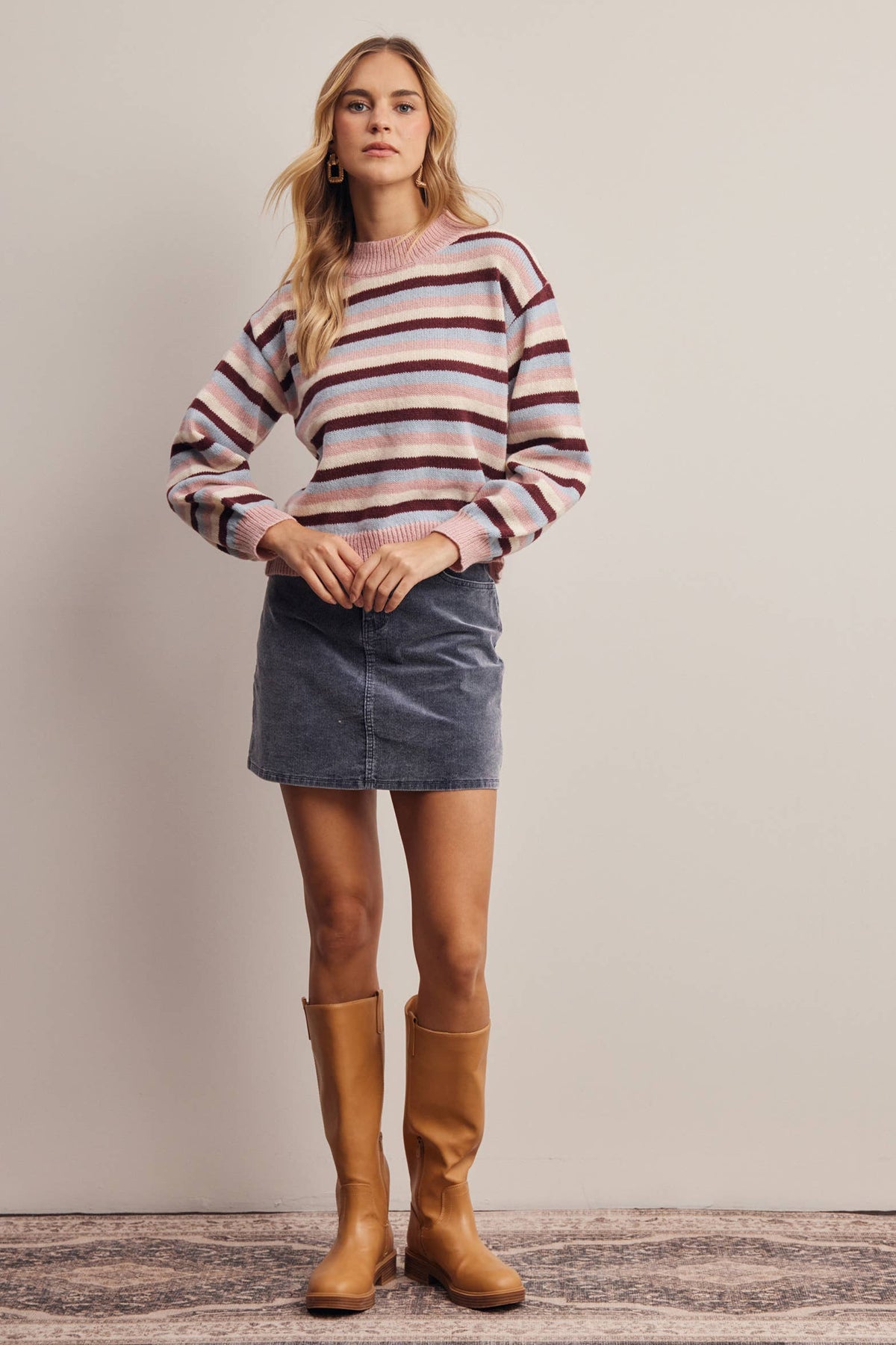 Faye Stripe Knit Sweater