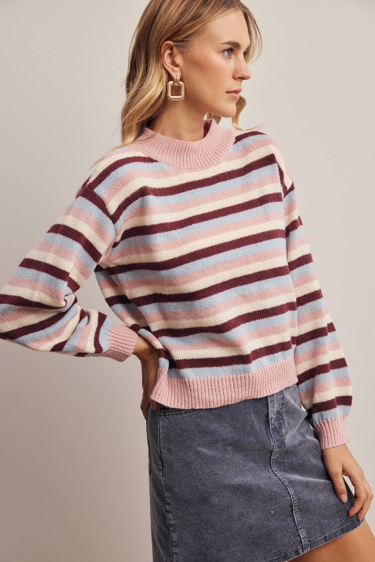 Faye Stripe Knit Sweater