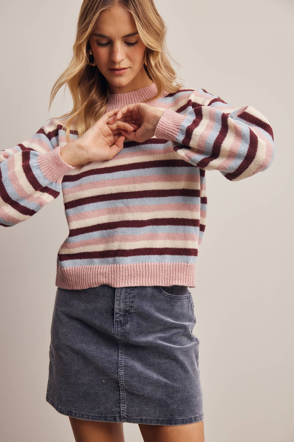 Faye Stripe Knit Sweater