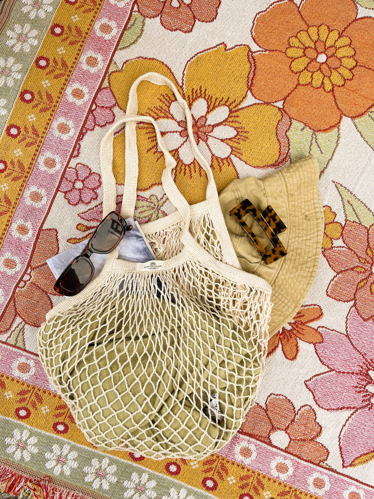 French Market Bag, Reusable Grocery Bag, Mesh Produce Bag
