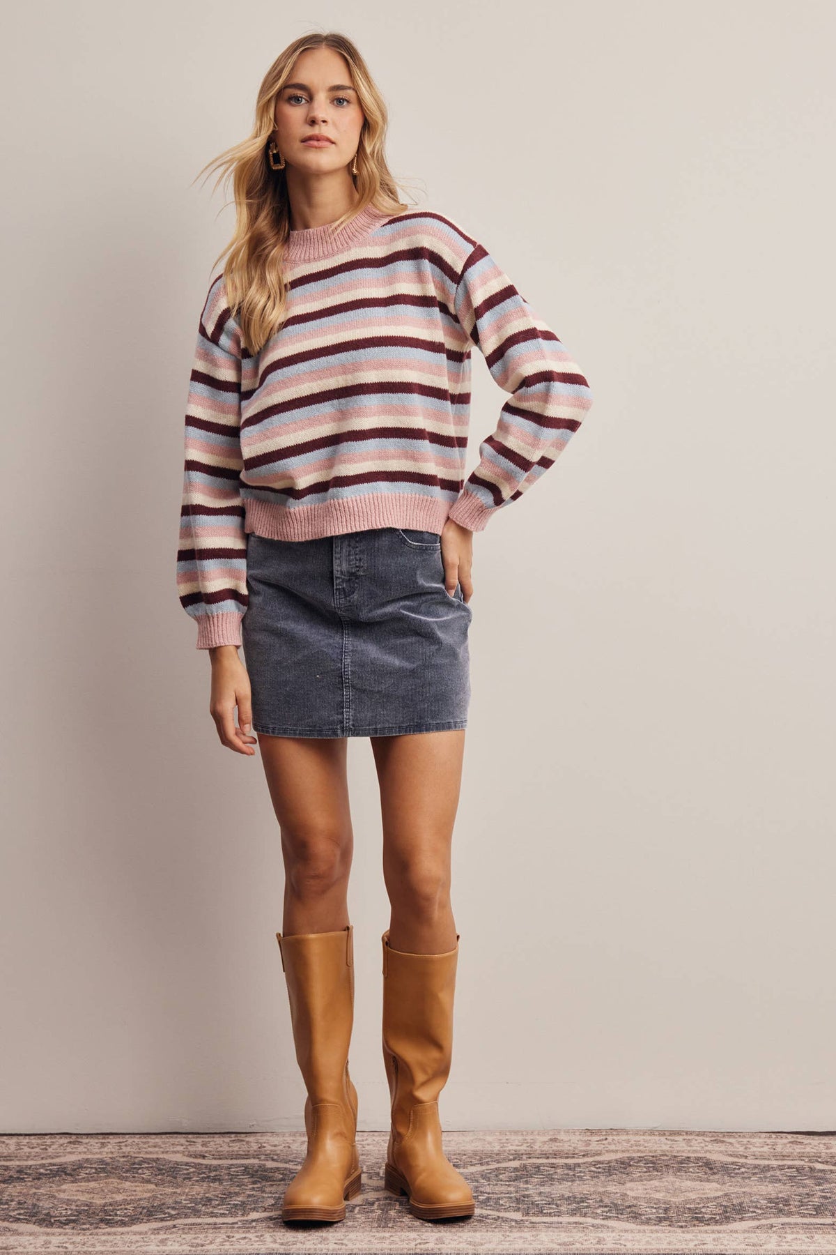 Faye Stripe Knit Sweater