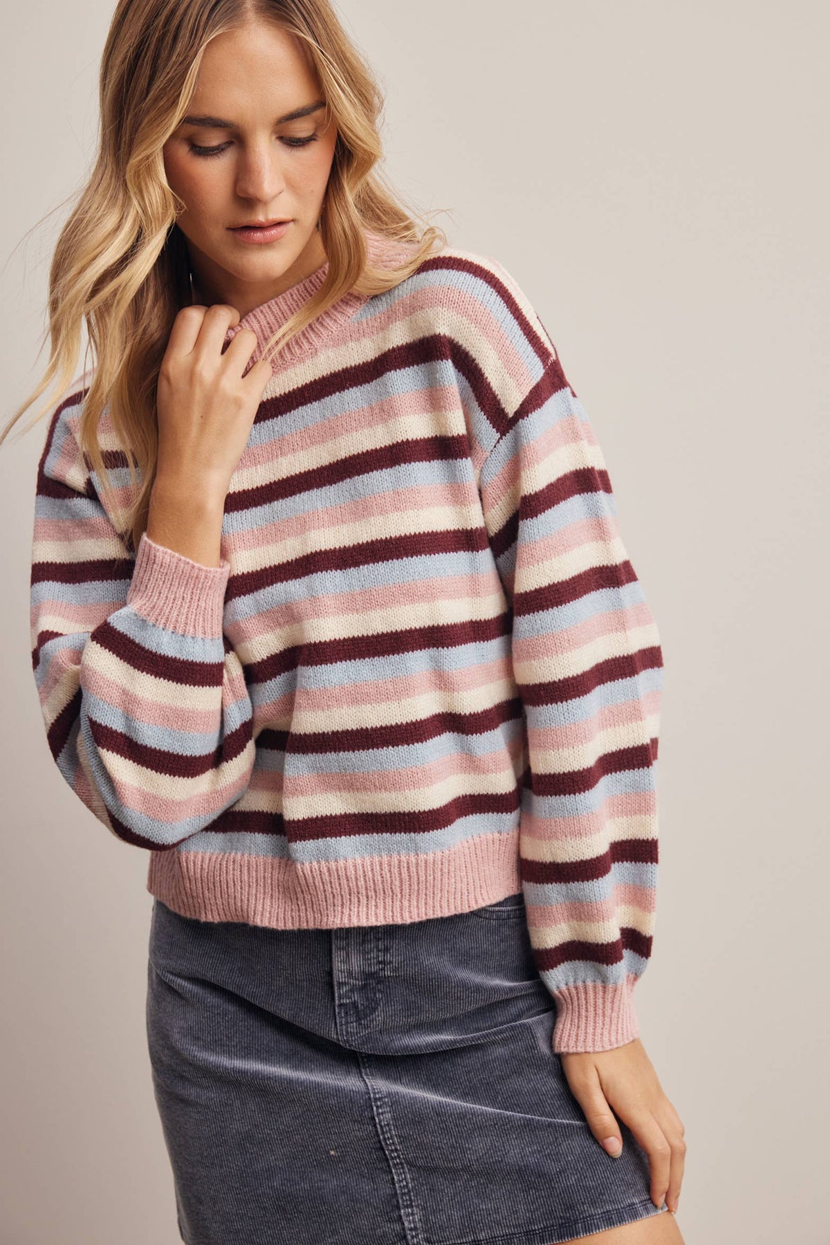 Faye Stripe Knit Sweater