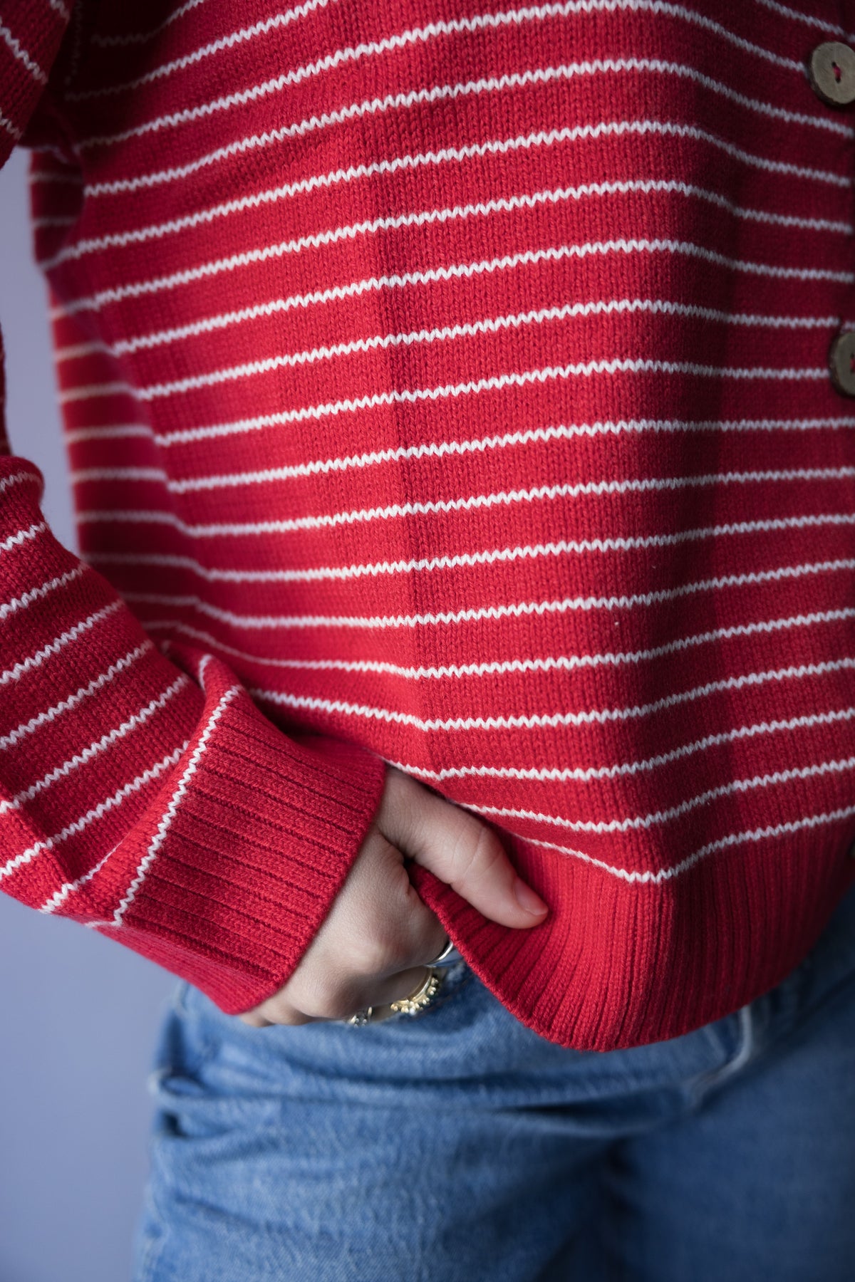 Teagan Stripe Button Down Knit Cardigan