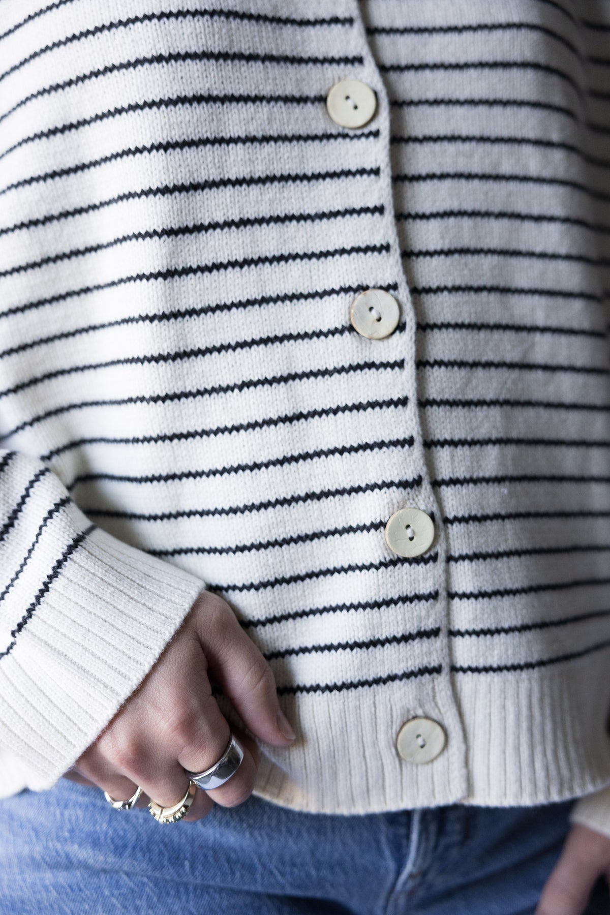 Adelaide Striped Button Down Knit Cardigan