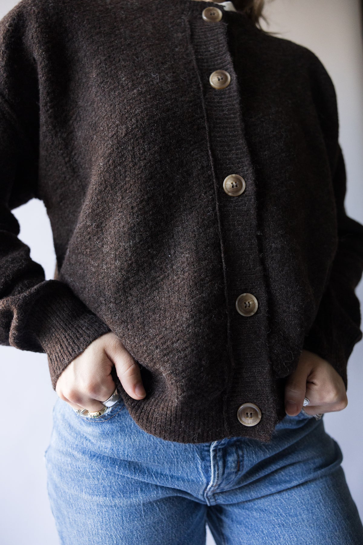 Brynn Ribbed Trim Knit Cardigan