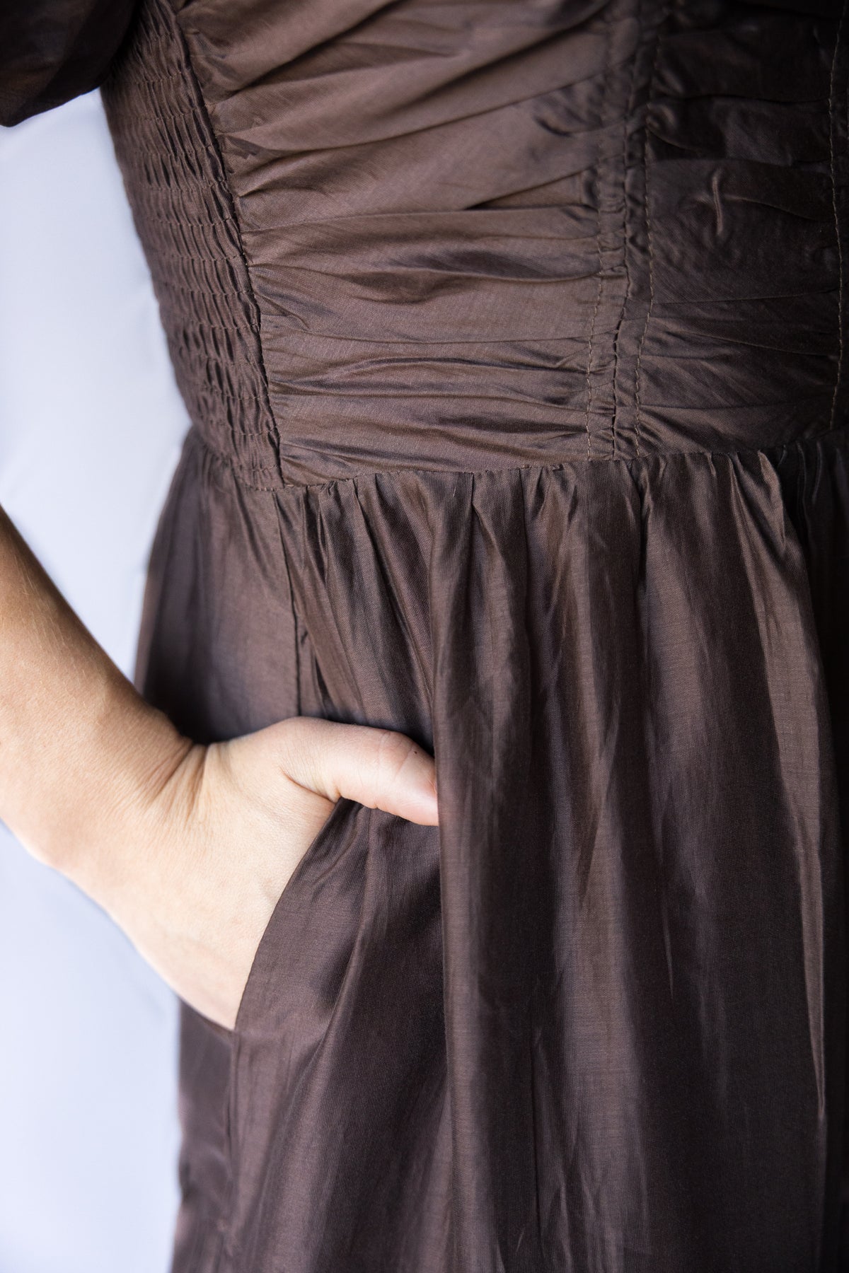 Sienna Ruched Puff Sleeve Maxi Dress