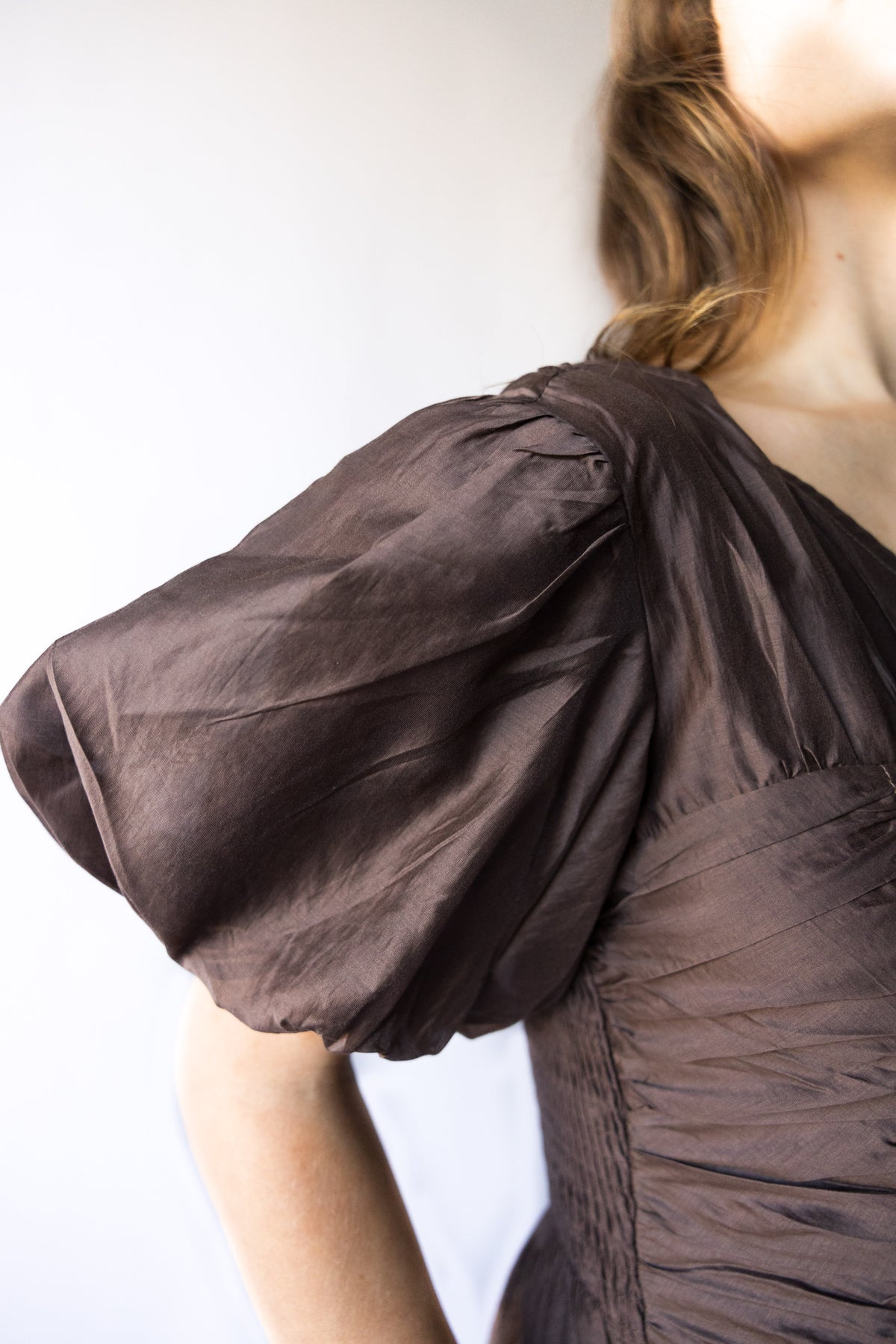 Sienna Ruched Puff Sleeve Maxi Dress