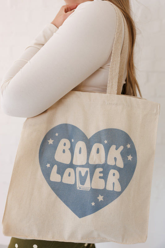 Heart Book Lover Tote Bag