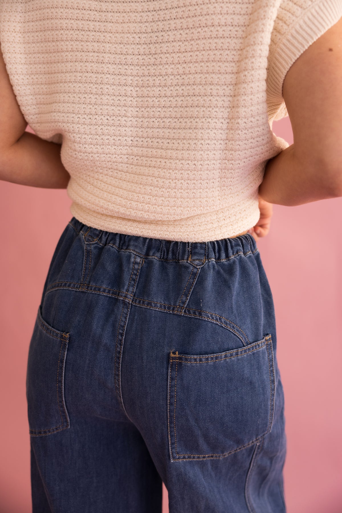 Bristol Wide Leg Denim Drawstring Pants